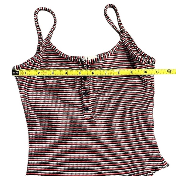 Garage Red, Blue, and White Stripes Body Suit Sleeveless Small - Picture 6 of 8